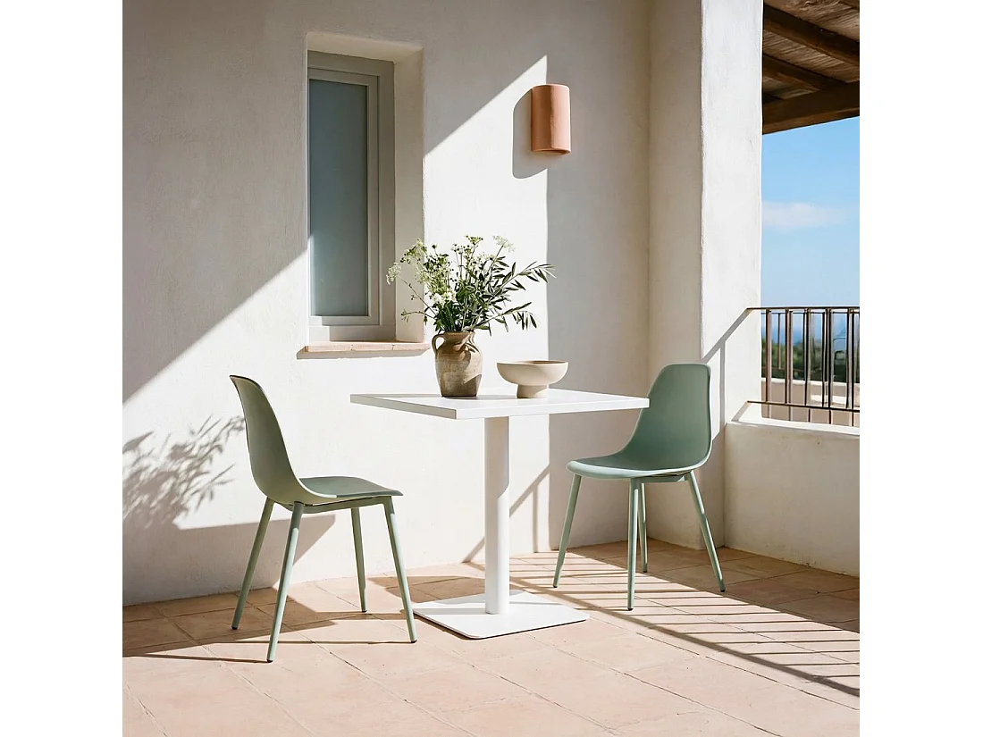 Chaise de salle à manger en plastique menthe 45x80 cm-Nina