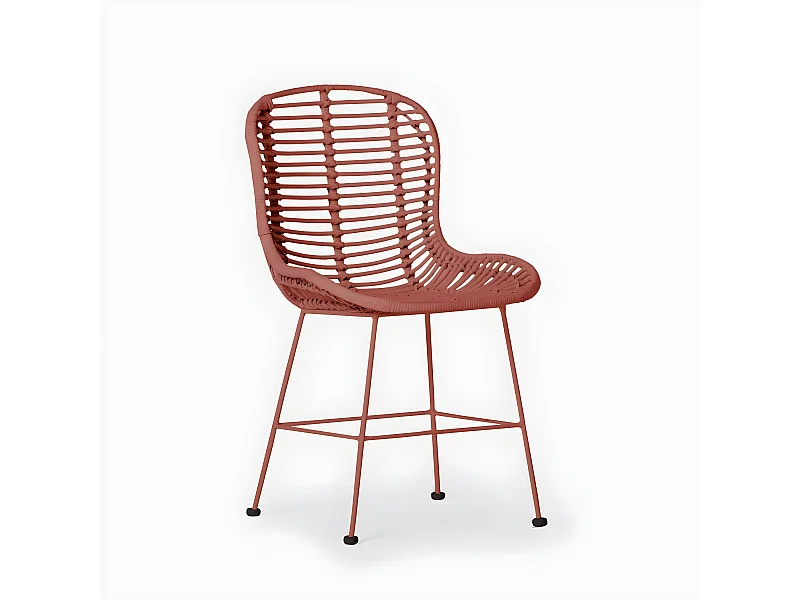 Silla de ratán natural de Fibra natural Terracota 86 x 47- Leo