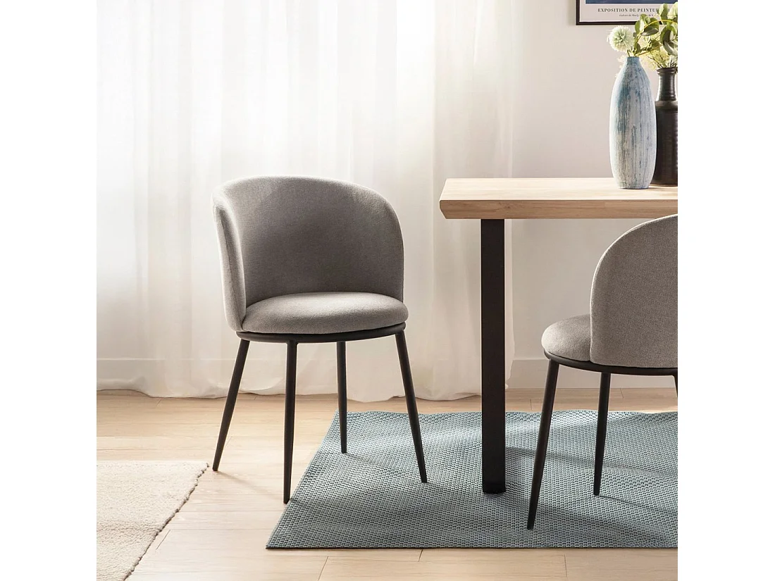 Silla de comedor de Tela Gris 80 x 51- Nolan