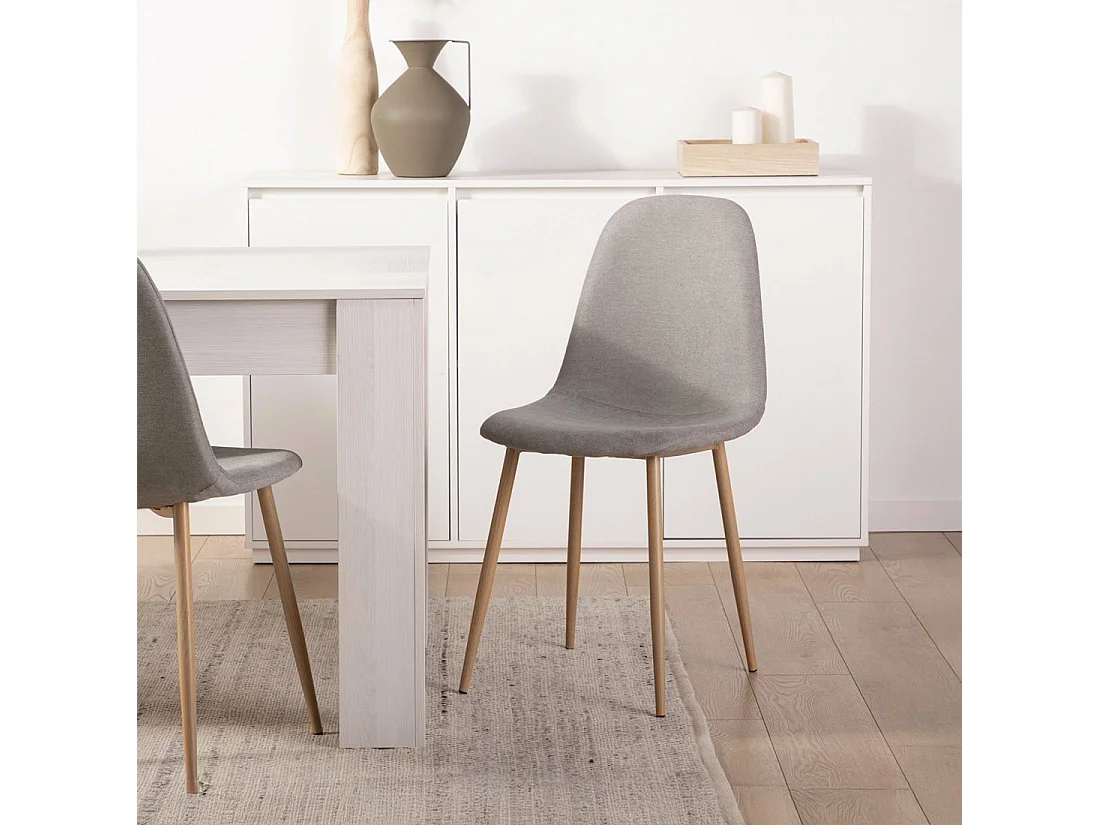 Silla de comedor de Tela Gris 86 x 45- Ellis