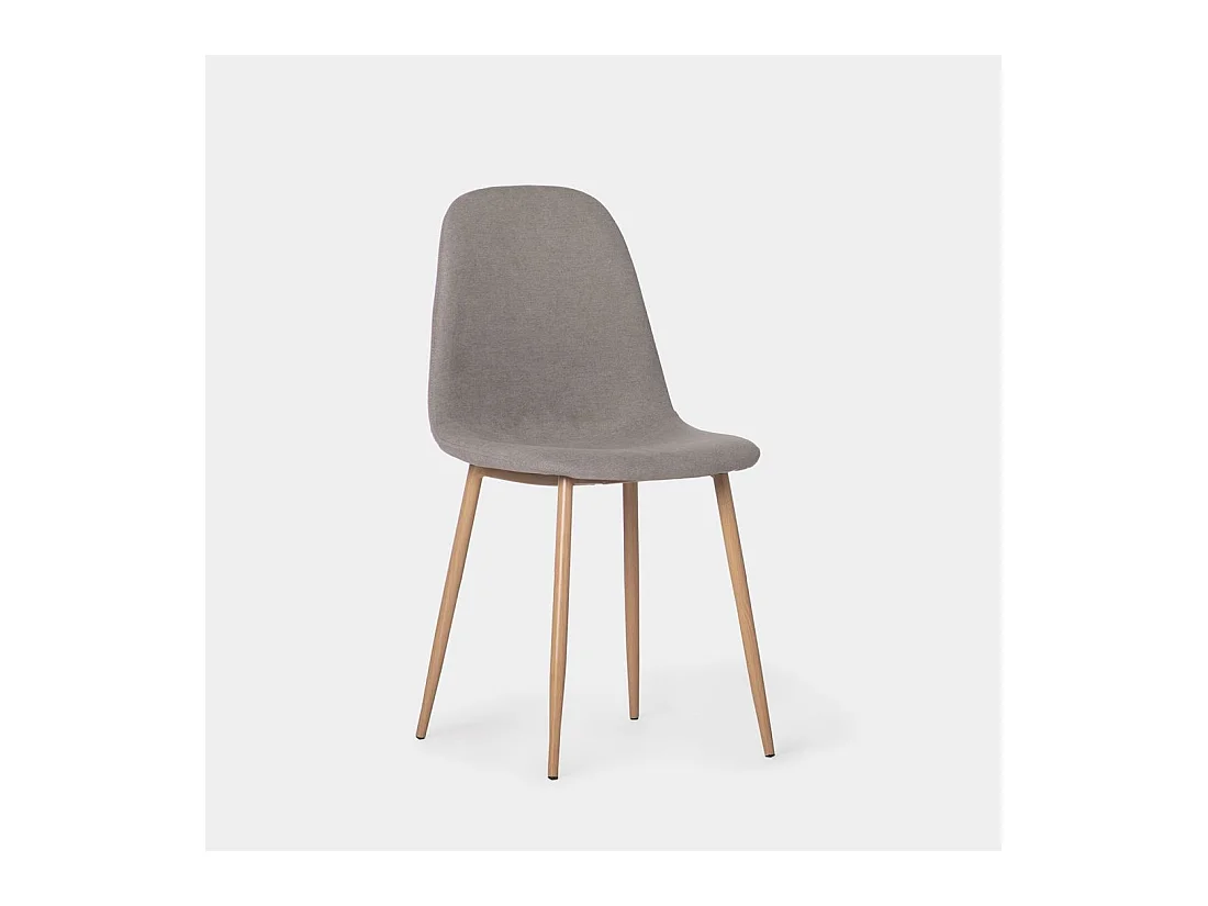Chaise de salle à manger en tissu gris 45x86 cm-Ellis