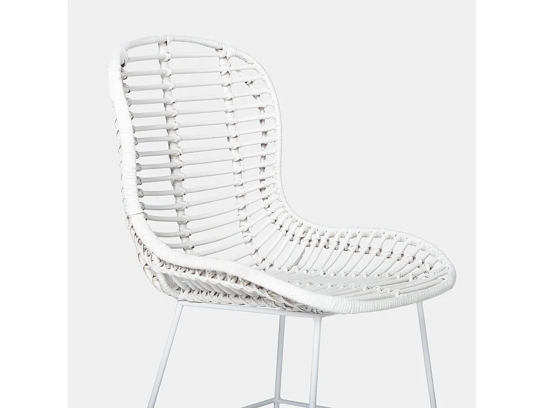 Silla de ratán natural de Fibra natural Blanco 86 x 47- Leo