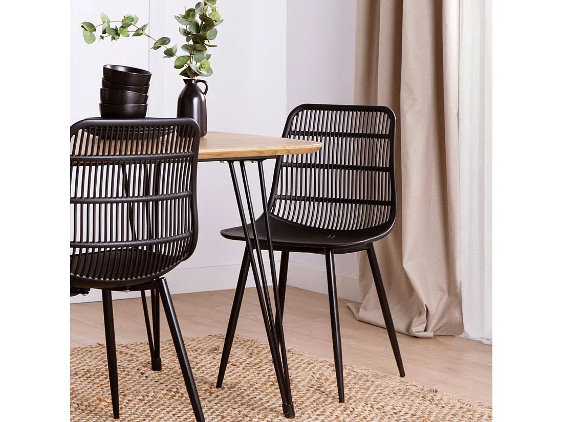 Chaise d'extérieur en plastique noir 46x85 cm-Vera