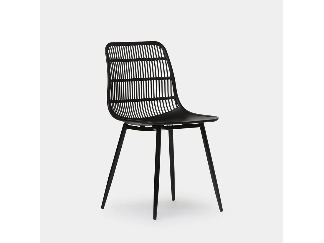 Chaise d'extérieur en plastique noir 46x85 cm-Vera