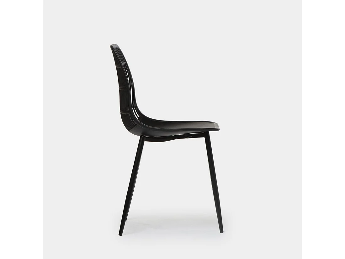 Chaise d'extérieur en plastique noir 46x85 cm-Vera