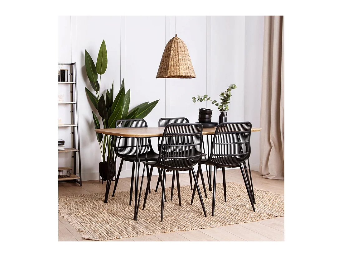 Chaise d'extérieur en plastique noir 46x85 cm-Vera