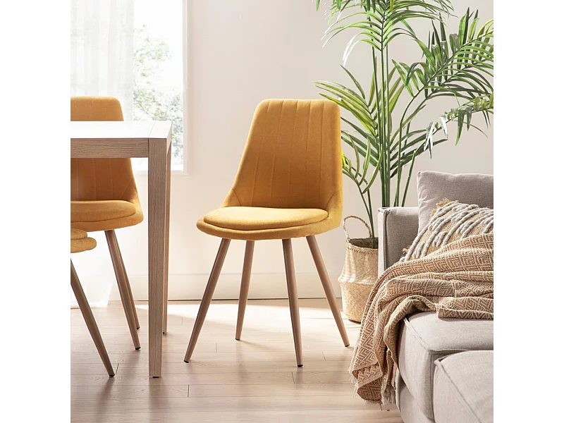 Silla de comedor de Tela Mostaza 87 x 47- Ingrid