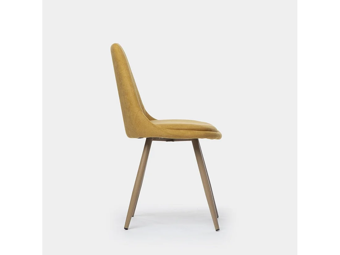 Chaise de salle à manger en tissu moutarde 47x87 cm-Ingrid