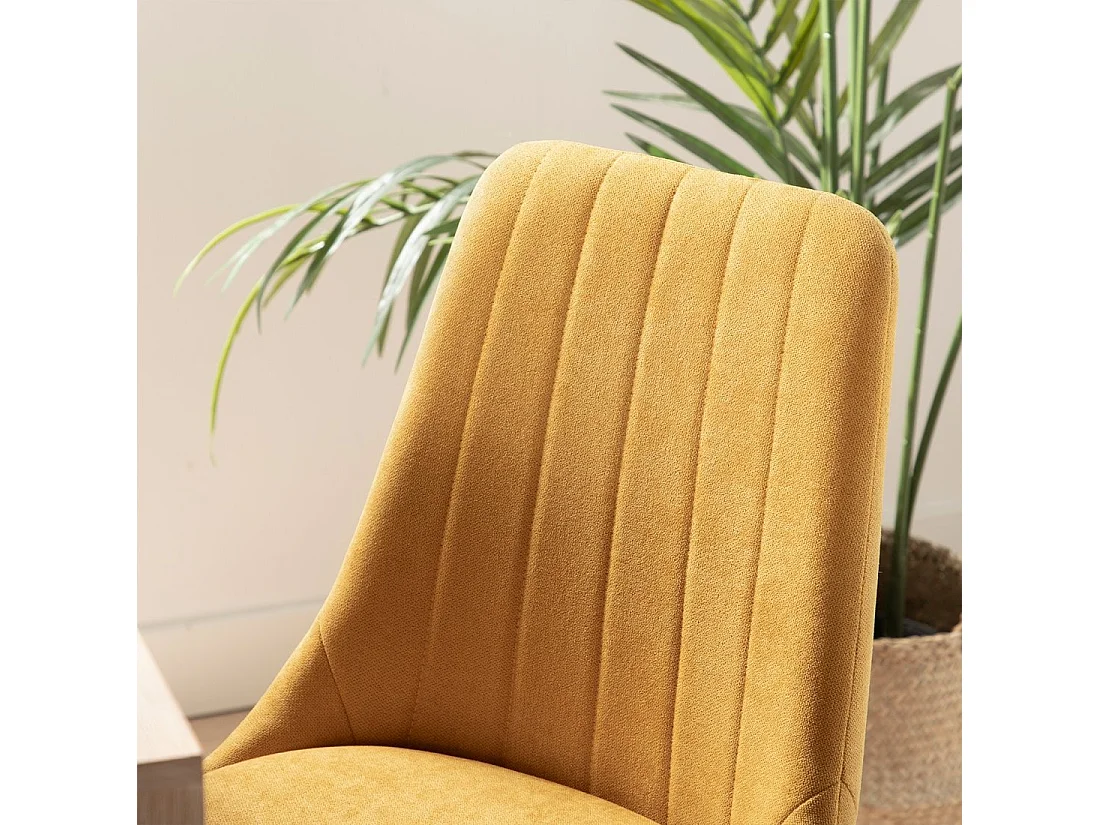 Chaise de salle à manger en tissu moutarde 47x87 cm-Ingrid