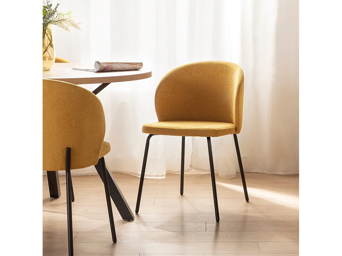 Silla de comedor de Tela Mostaza 80 x 49- Norah