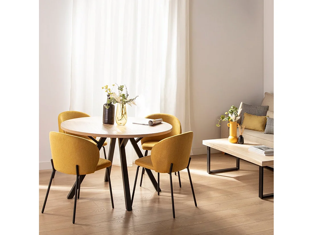 Silla de comedor de Tela Mostaza 80 x 49- Norah