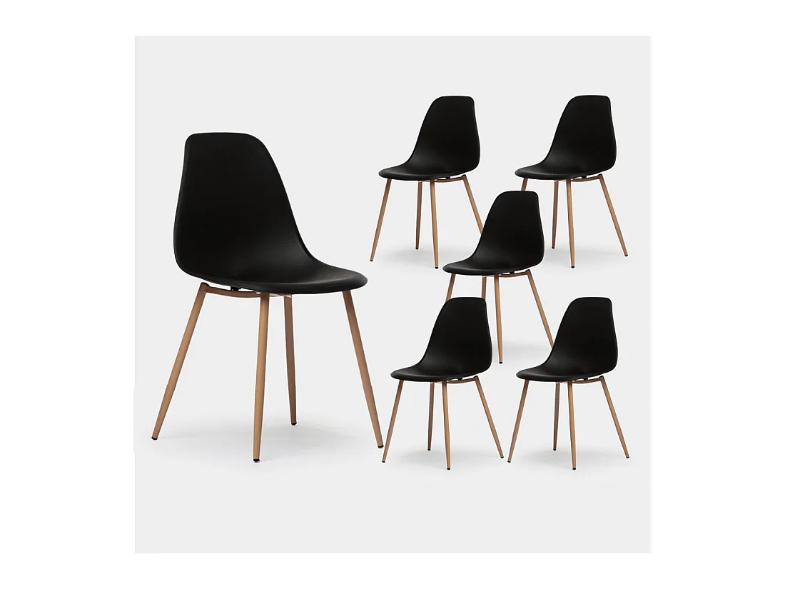 Packs 6 sillas Negro 45 x 80 cm