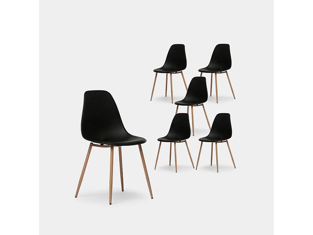Packs 6 sillas Negro 45 x 80 cm