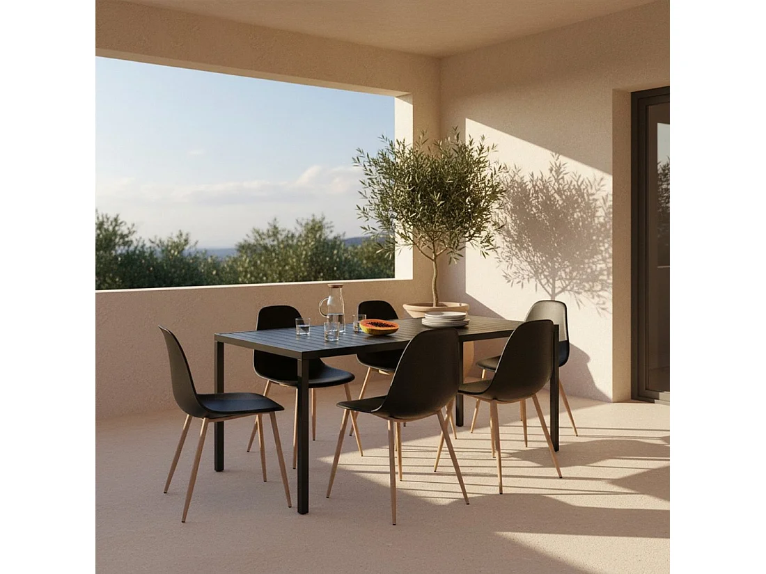 Packs 6 sillas Negro 45 x 80 cm