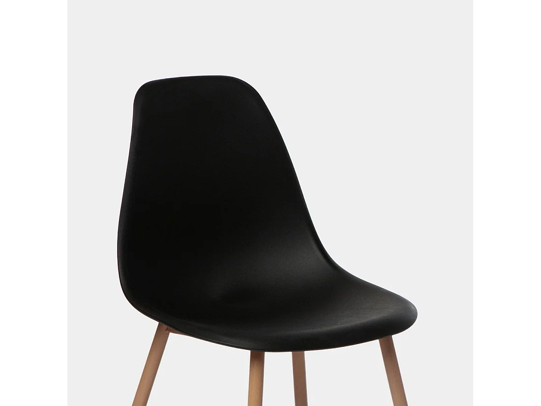 Chaise de salle à manger en plastique noir 45x80 cm-Nina