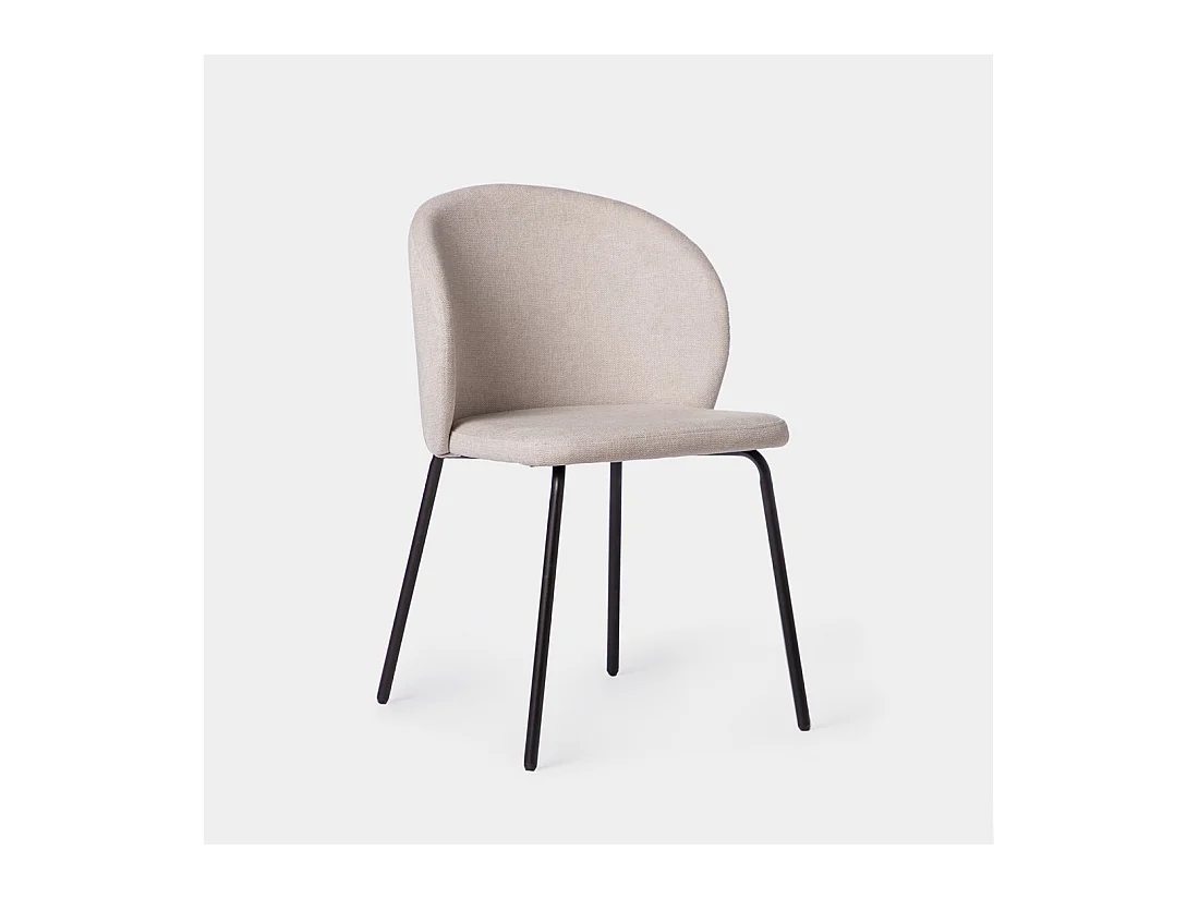 Chaise de salle à manger en tissu beige 49x80 cm-Norah