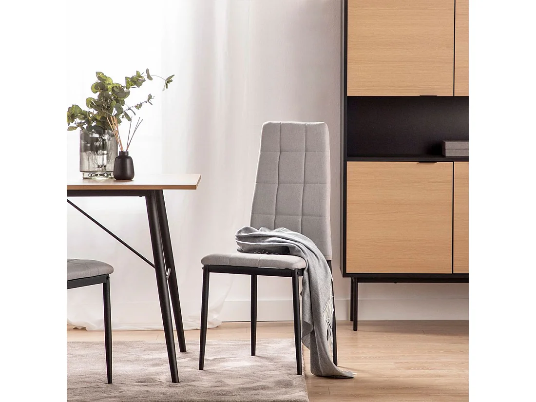 Chaise de salle à manger en tissu gris taupe 43x98 cm-Anne