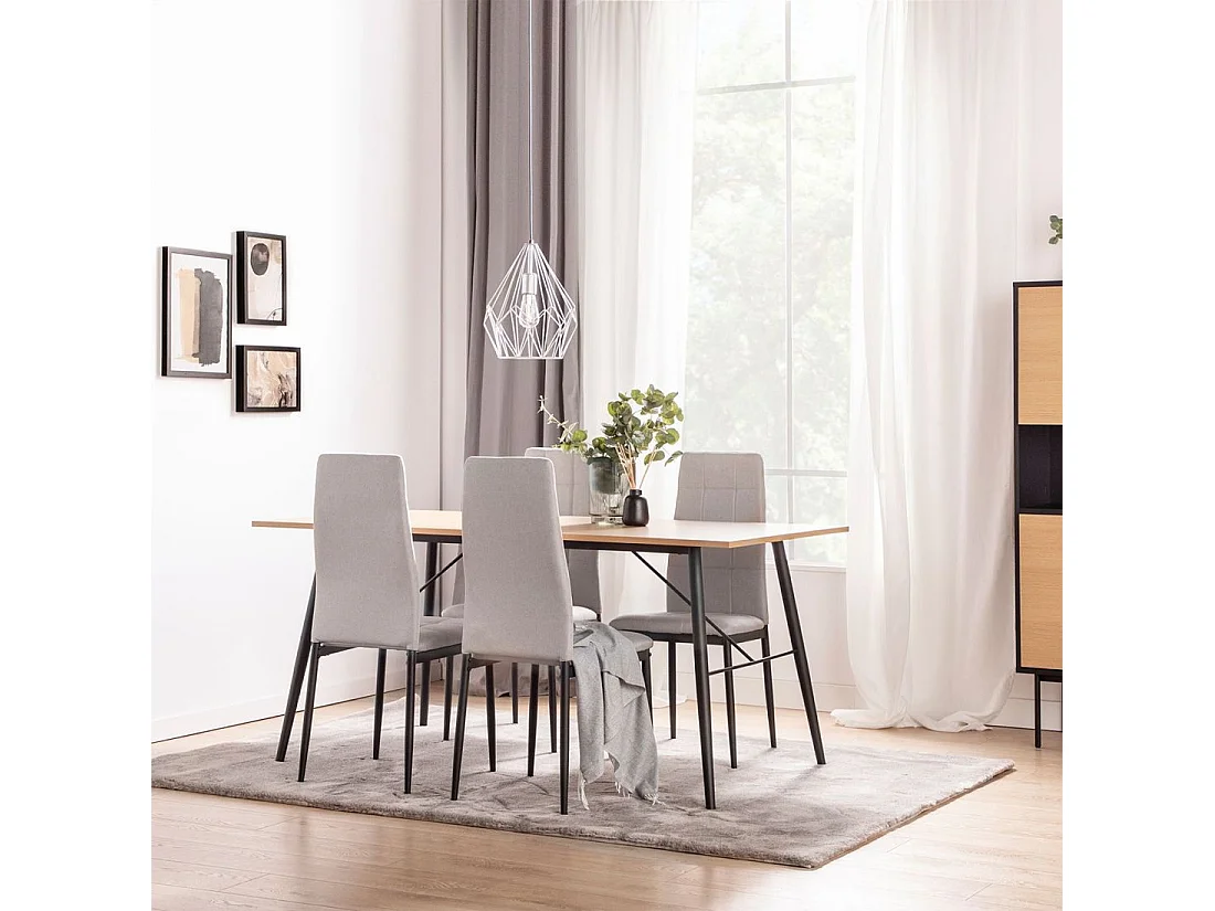 Chaise de salle à manger en tissu gris taupe 43x98 cm-Anne