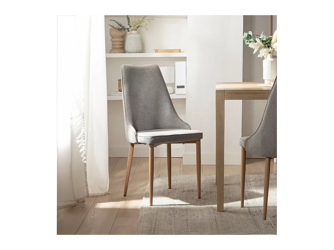 Chaise de salle à manger en tissu gris 45x95 cm-Agnes