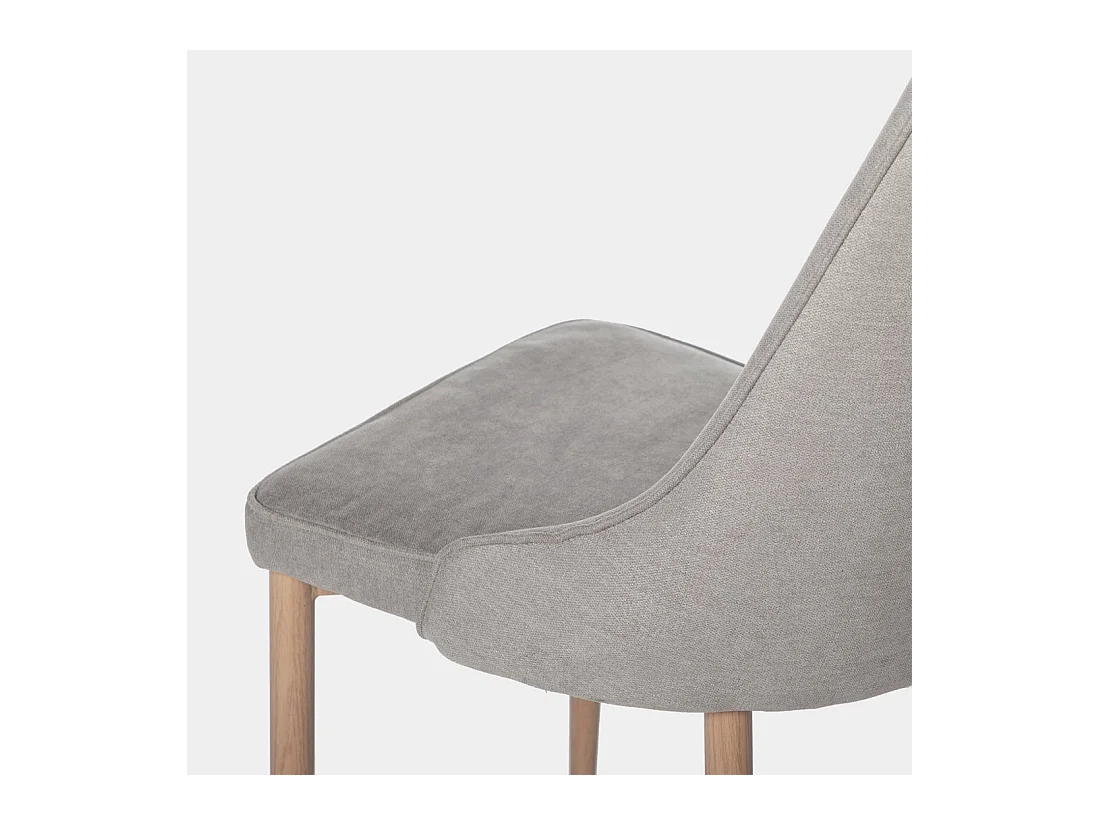 Chaise de salle à manger en tissu gris 45x95 cm-Agnes