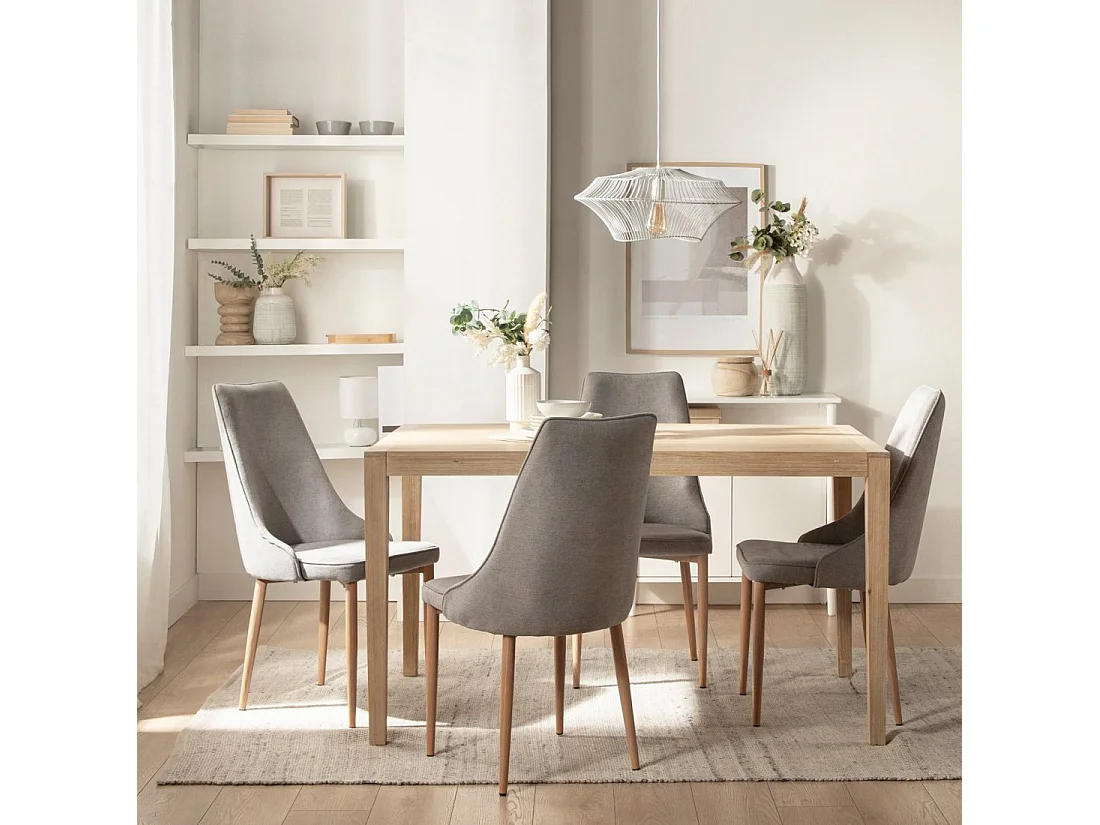 Chaise de salle à manger en tissu gris 45x95 cm-Agnes