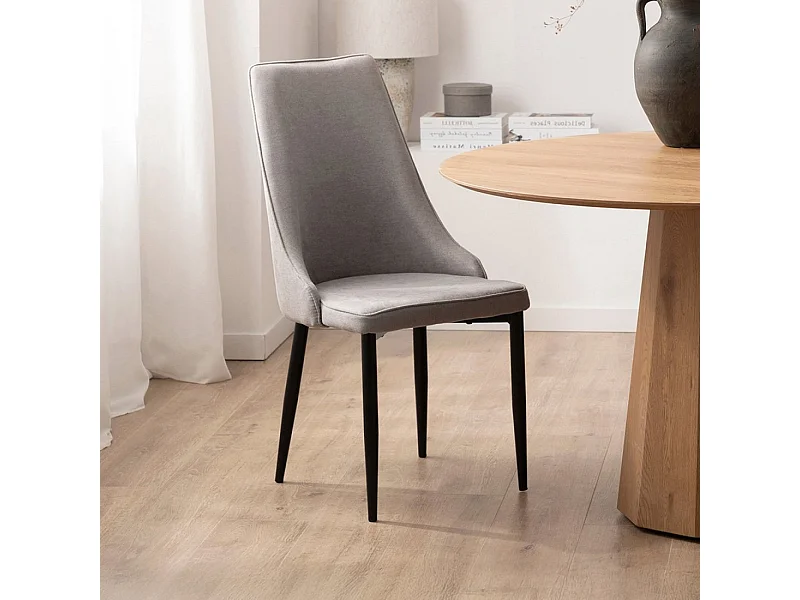 Silla de comedor de Tela Gris 95 x 45- Agnes