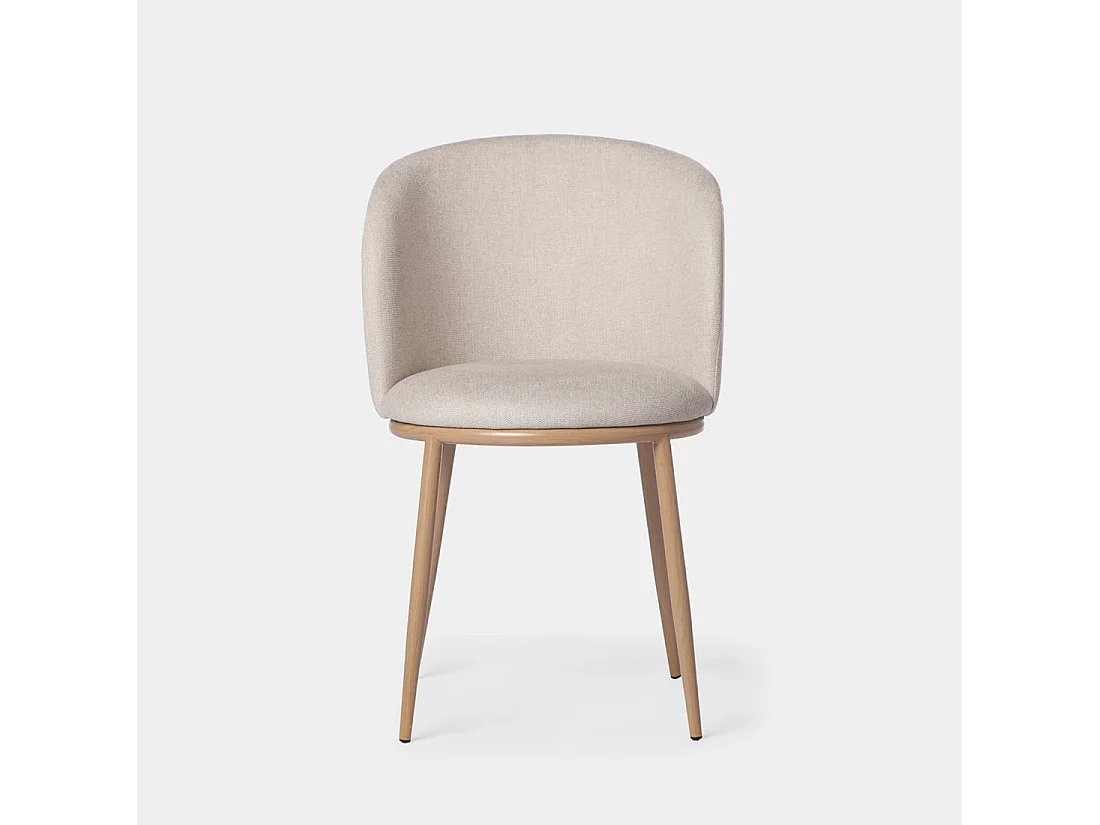 Chaise de salle à manger en tissu beige 51x80 cm-Nolan