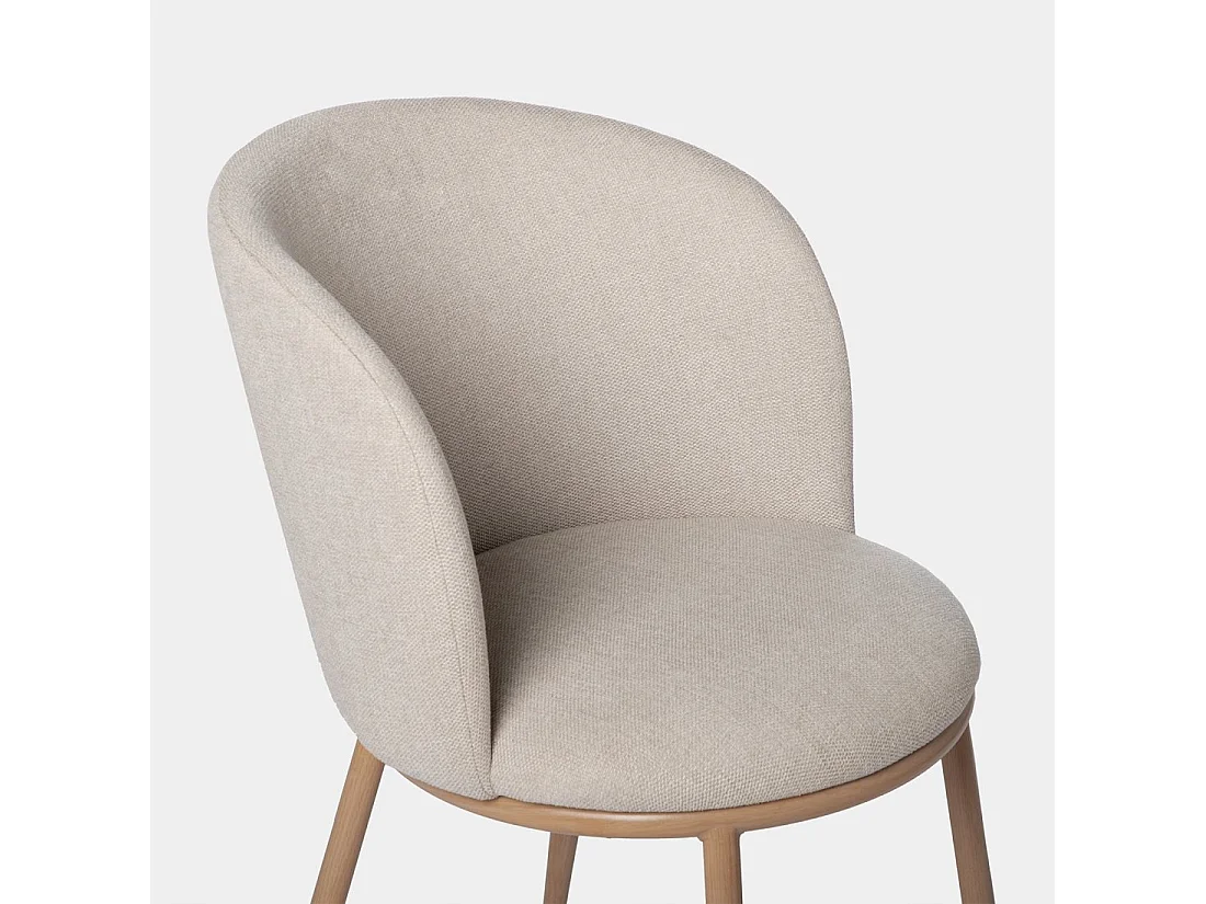 Chaise de salle à manger en tissu beige 51x80 cm-Nolan