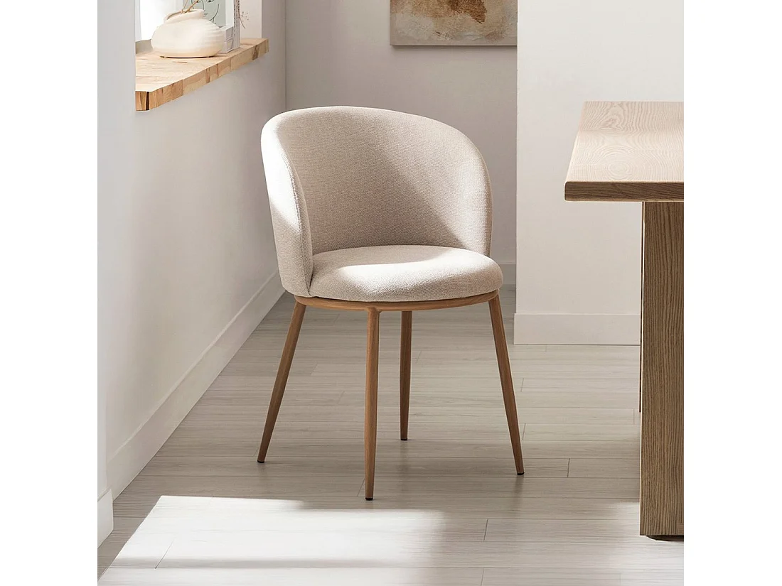 Silla de comedor de Tela Beige 80 x 51- Nolan