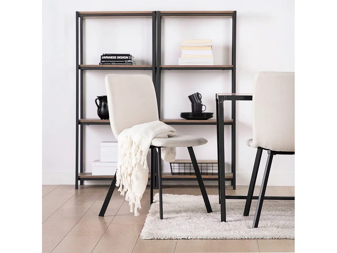 Silla de comedor de Tela Beige 87 x 43- Maia