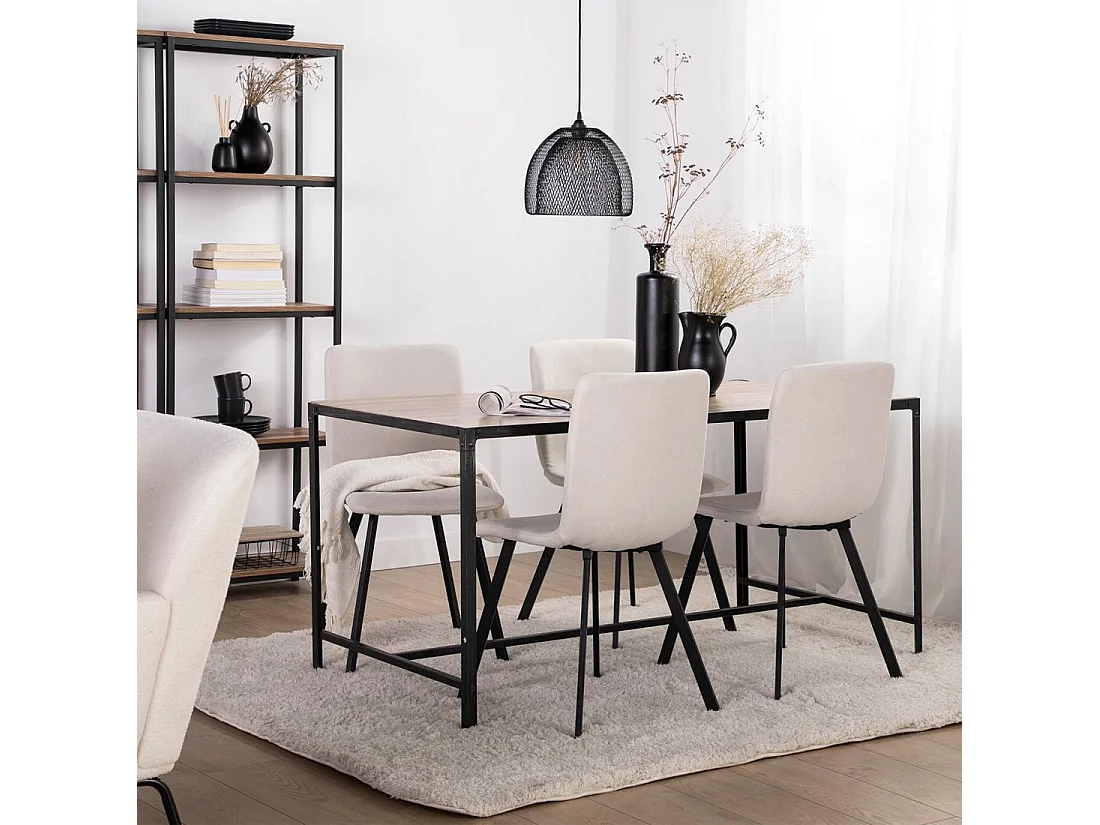 Silla de comedor de Tela Beige 87 x 43- Maia