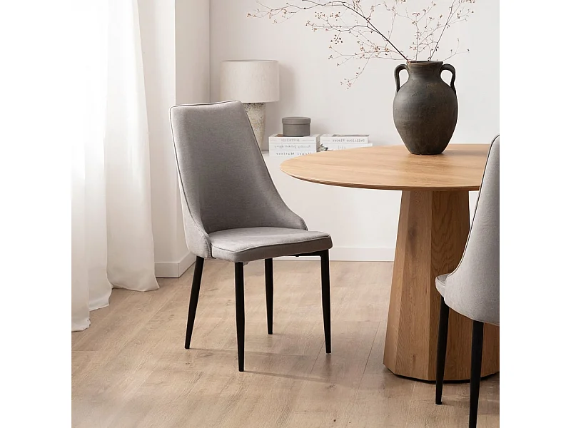 Silla de comedor de Tela Gris 95 x 45- Agnes