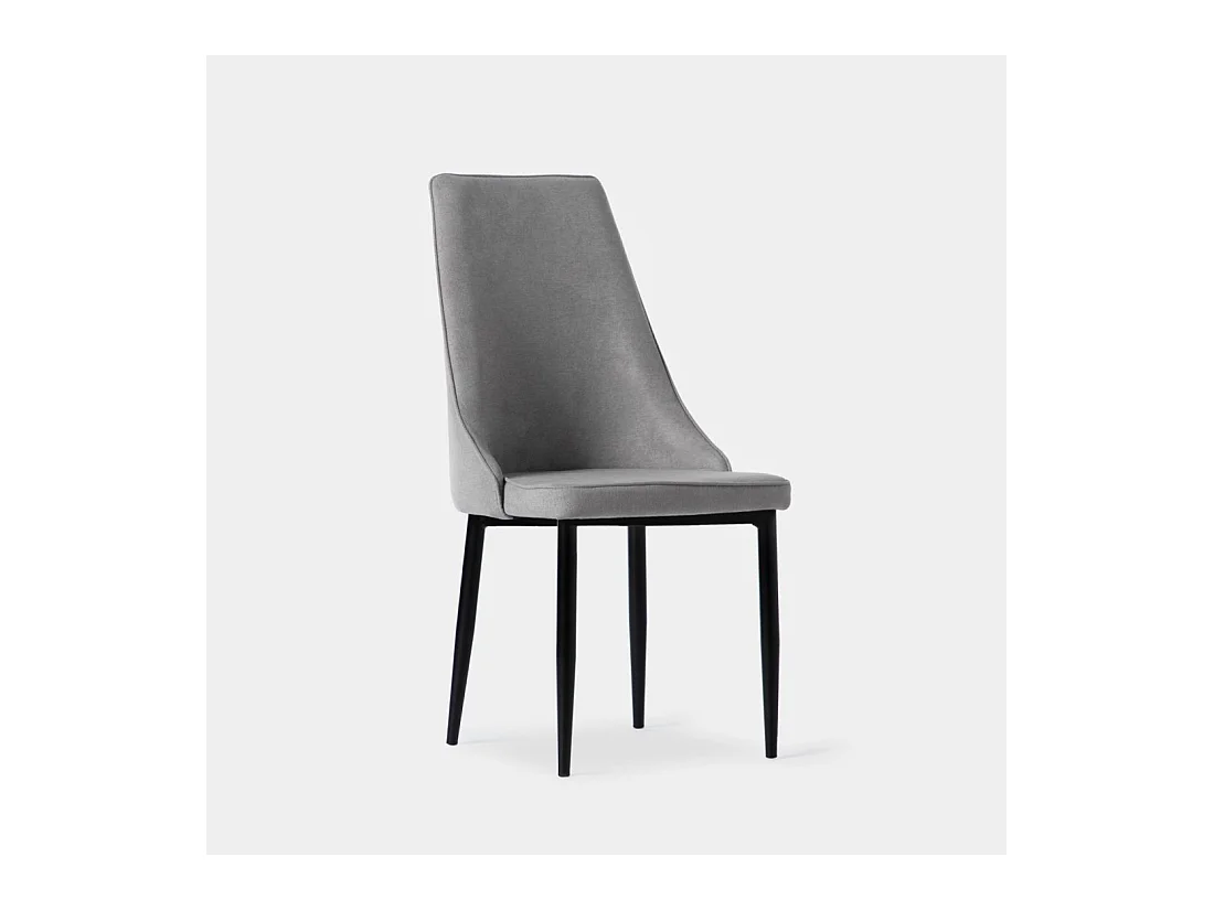 Chaise de salle à manger en tissu gris 45x95 cm-Agnes
