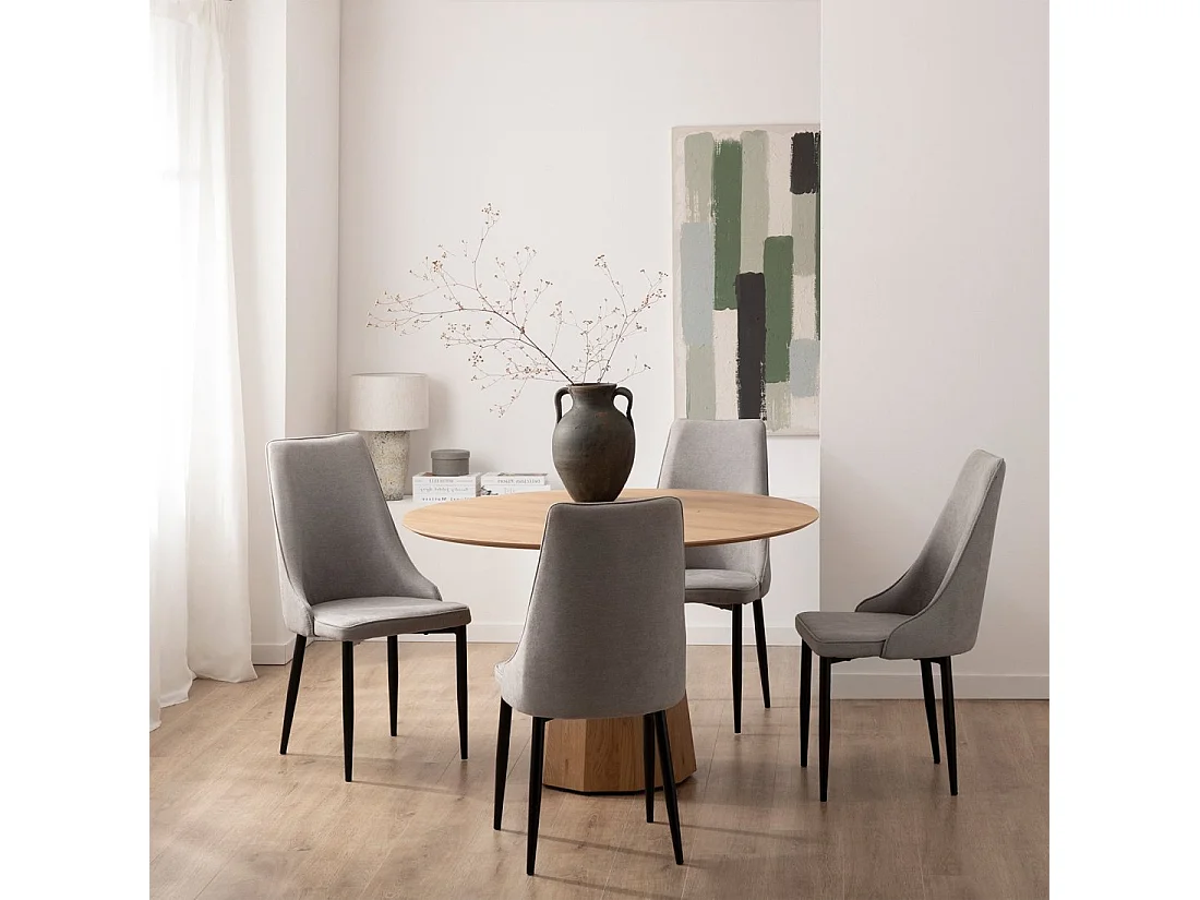 Silla de comedor de Tela Gris 95 x 45- Agnes