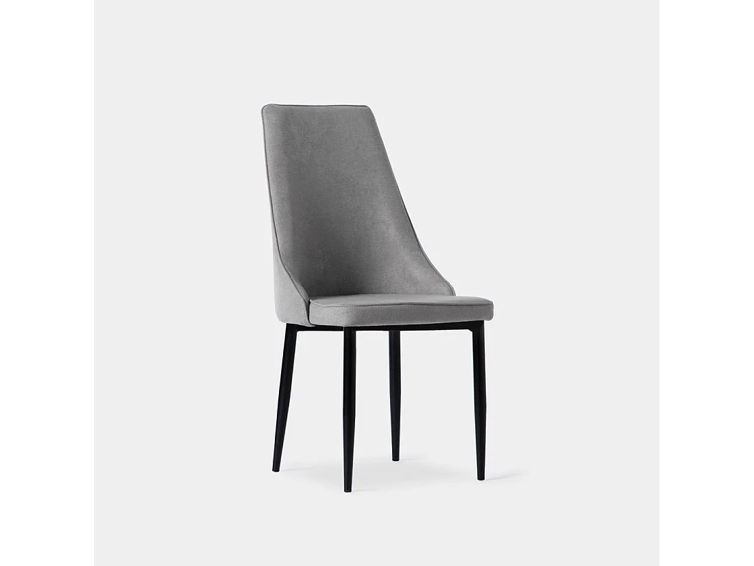 Chaise de salle à manger en tissu gris 45x95 cm-Agnes