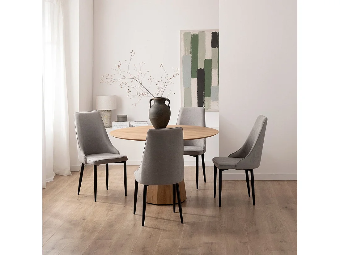 Chaise de salle à manger en tissu gris 45x95 cm-Agnes