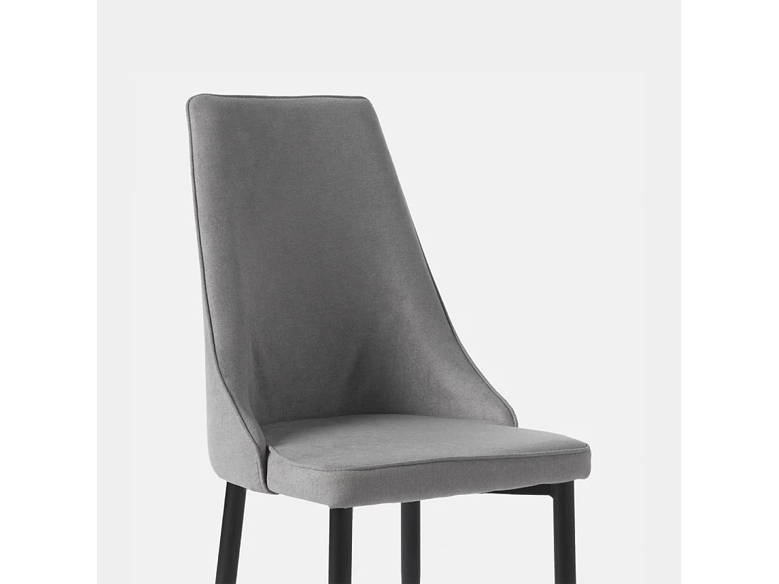 Chaise de salle à manger en tissu gris 45x95 cm-Agnes