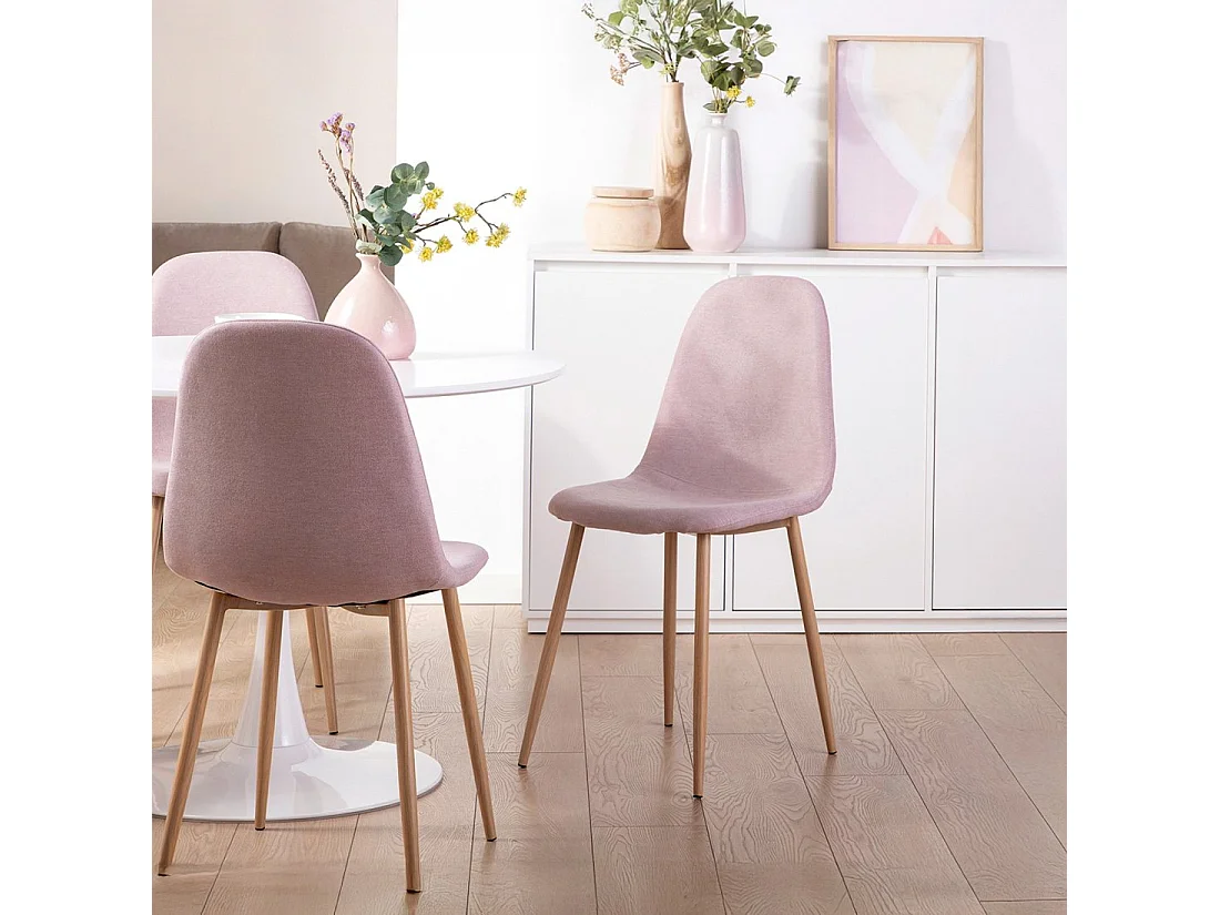 Chaise de salle à manger en tissu mauve 45x86 cm-Ellis