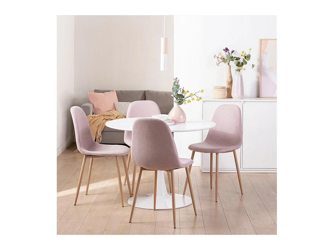 Chaise de salle à manger en tissu mauve 45x86 cm-Ellis