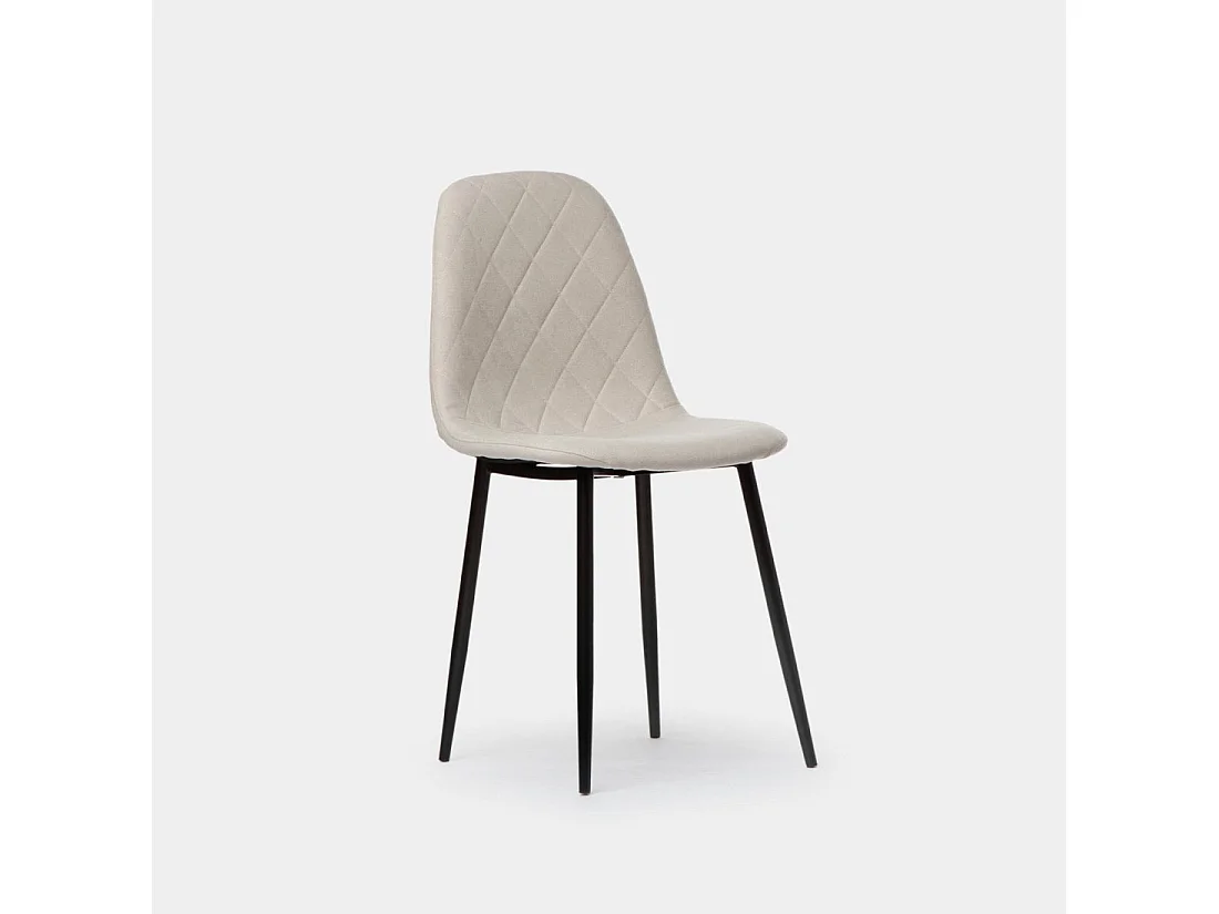 Chaise de salle à manger en tissu beige 45x86 cm-Ellis