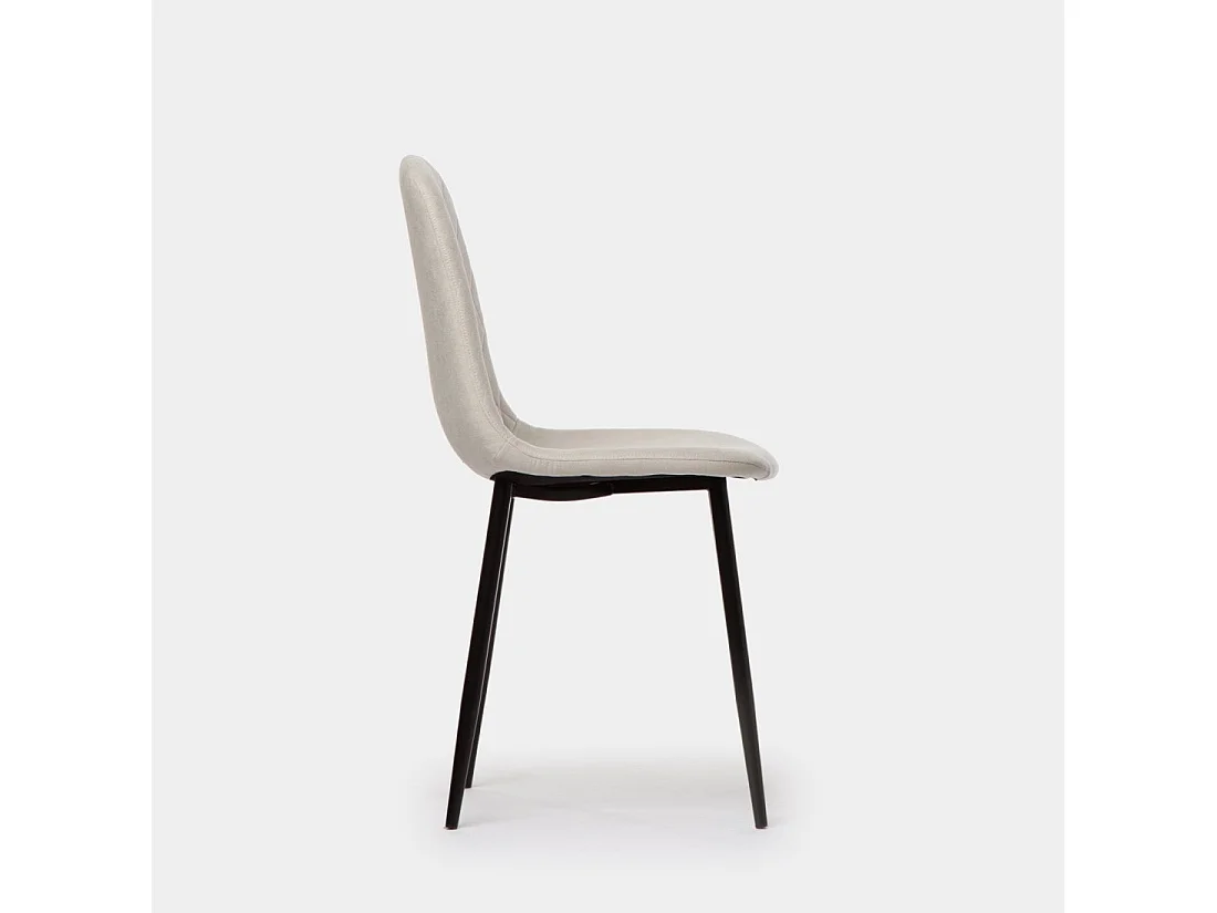 Chaise de salle à manger en tissu beige 45x86 cm-Ellis