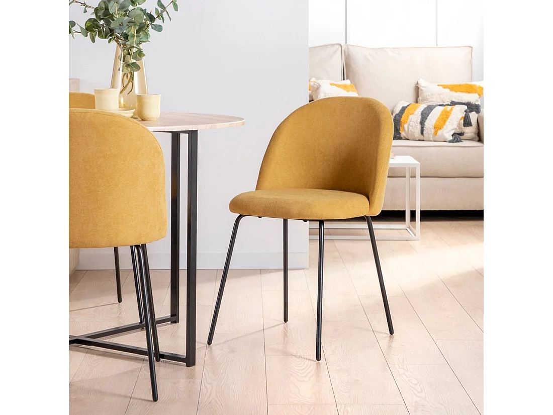 Silla de comedor de Tela Mostaza 81 x 48- Olivia