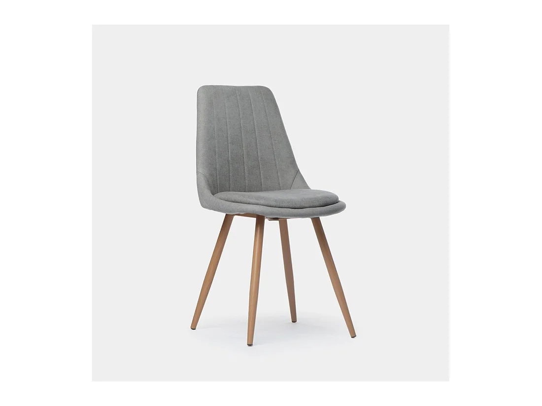 Chaise de salle à manger en tissu gris 47x87 cm-Ingrid