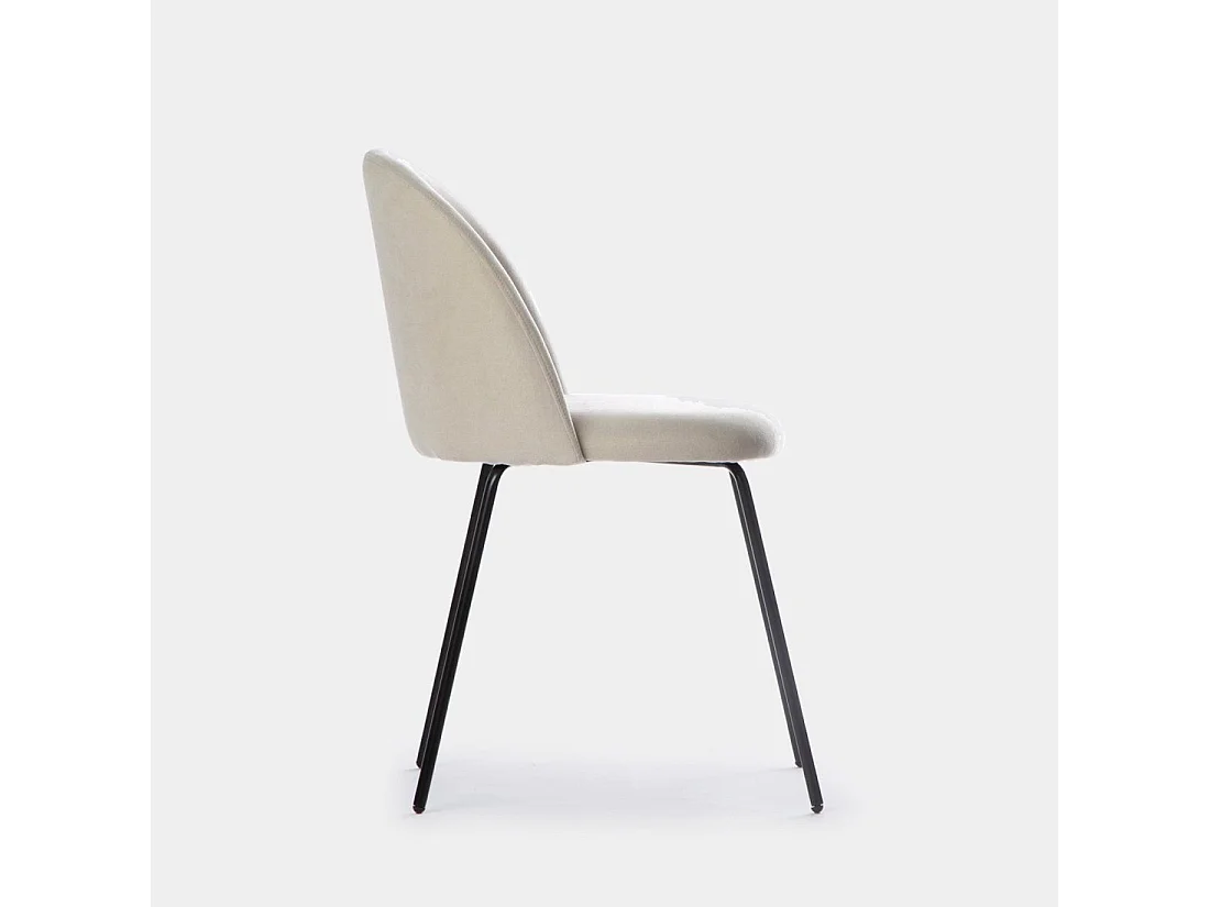 Silla de comedor de Tela Beige 81 x 48- Olivia