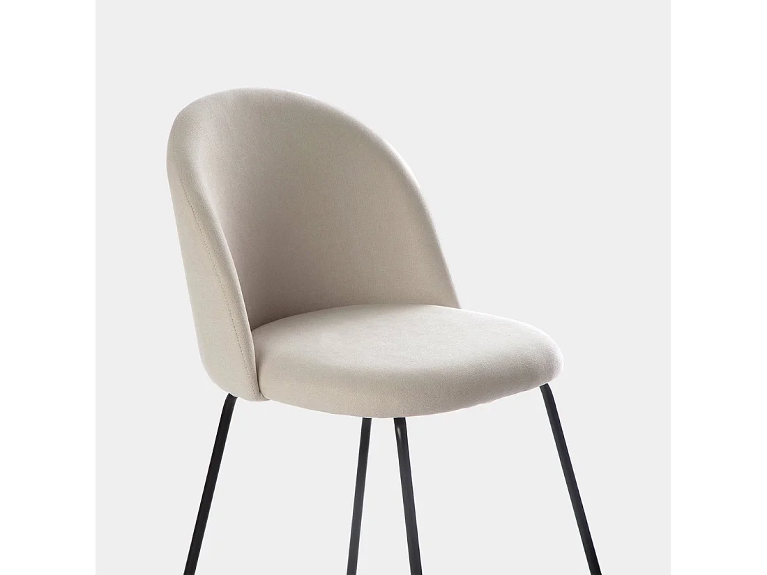 Silla de comedor de Tela Beige 81 x 48- Olivia