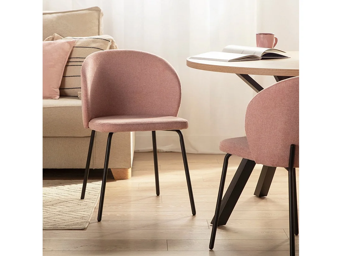 Silla de comedor de Tela Rosa 80 x 49- Norah