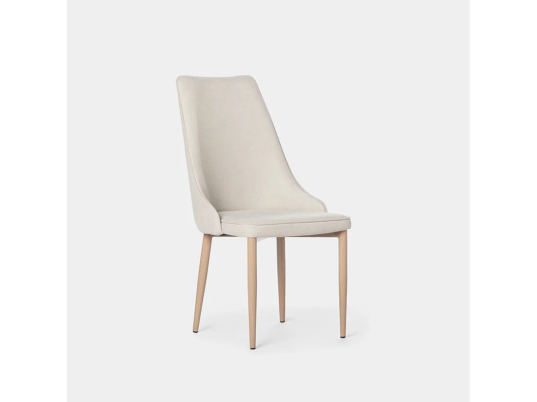 Silla de comedor de Tela Beige 95 x 45- Agnes