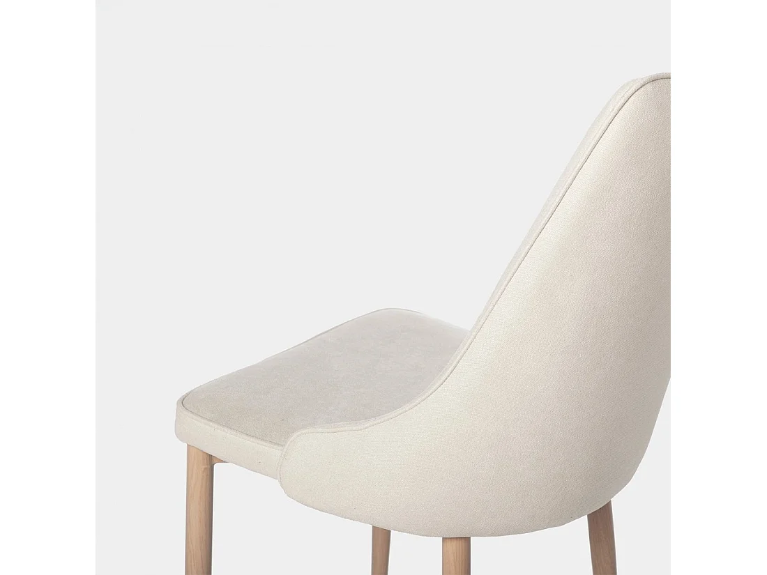 Chaise de salle à manger en tissu beige 45x95 cm-Agnes