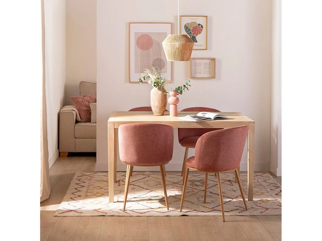 Silla de comedor de Tela Terracota 80 x 51- Nolan