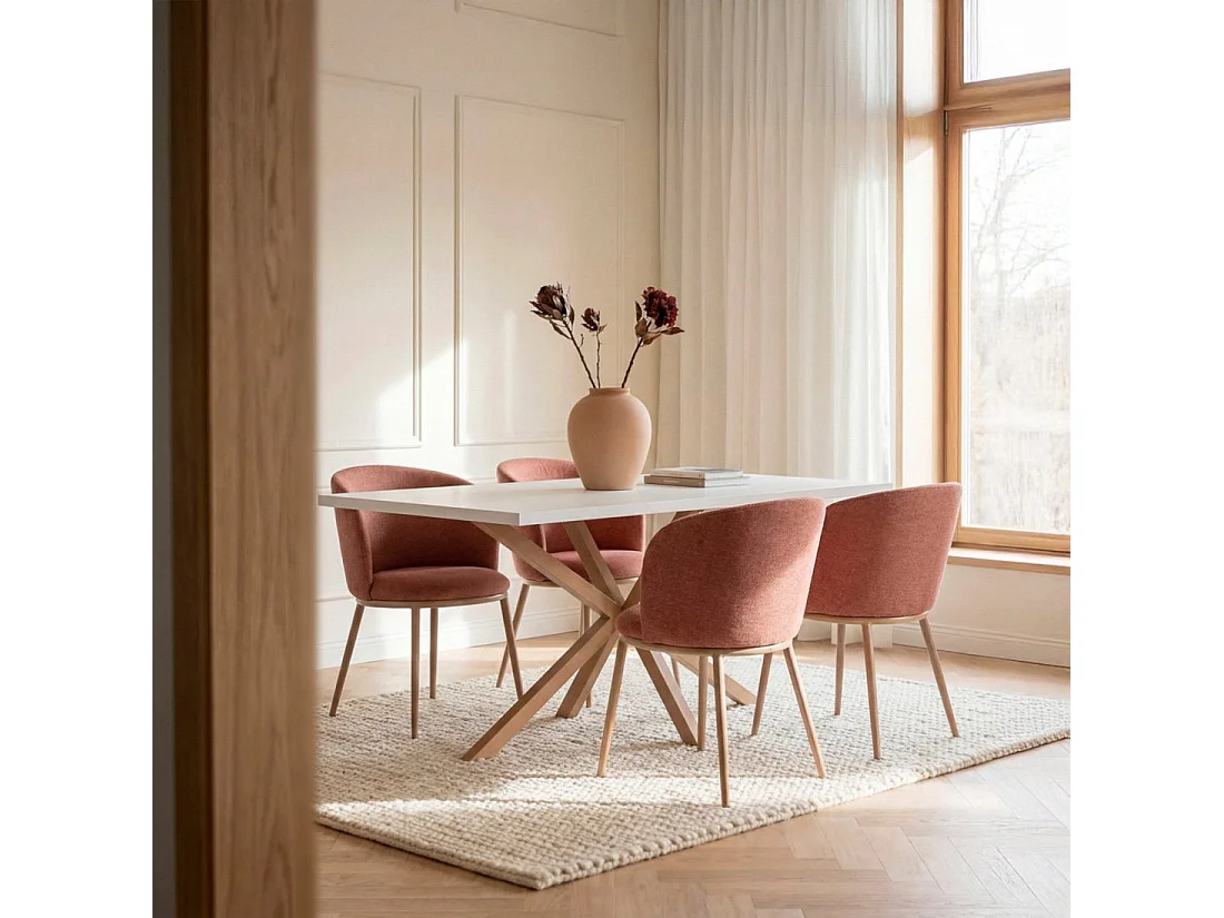 Silla de comedor de Tela Terracota 80 x 51- Nolan